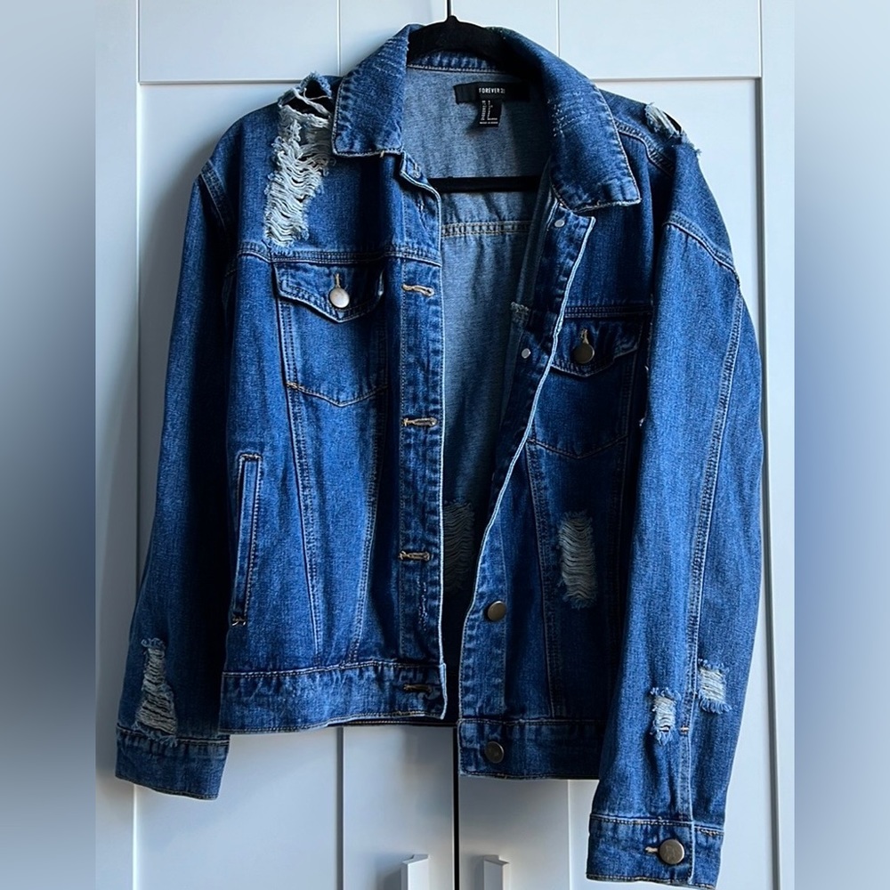 Forever 21 Distressed Denim Jacket